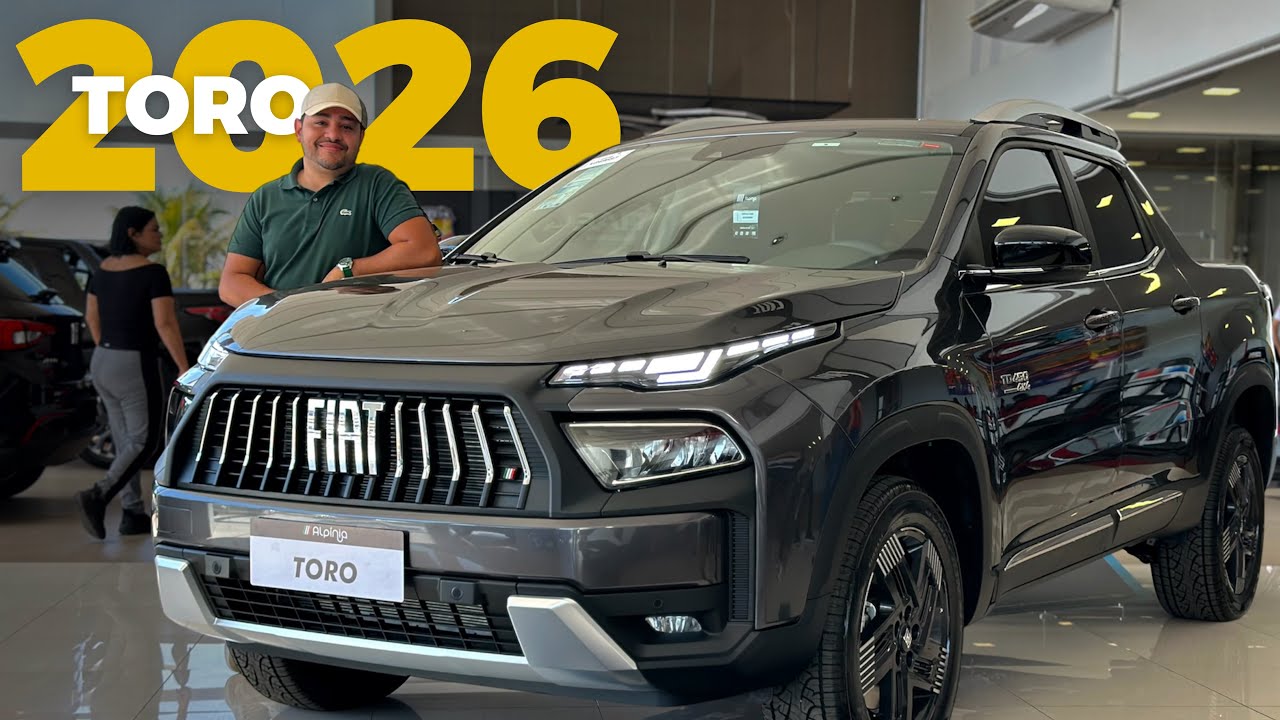 Fiat Toro 2026 Revelada: Tela 7”, Freio Eletrônico, Wi-Fi e Todos os Segredos da Picape!