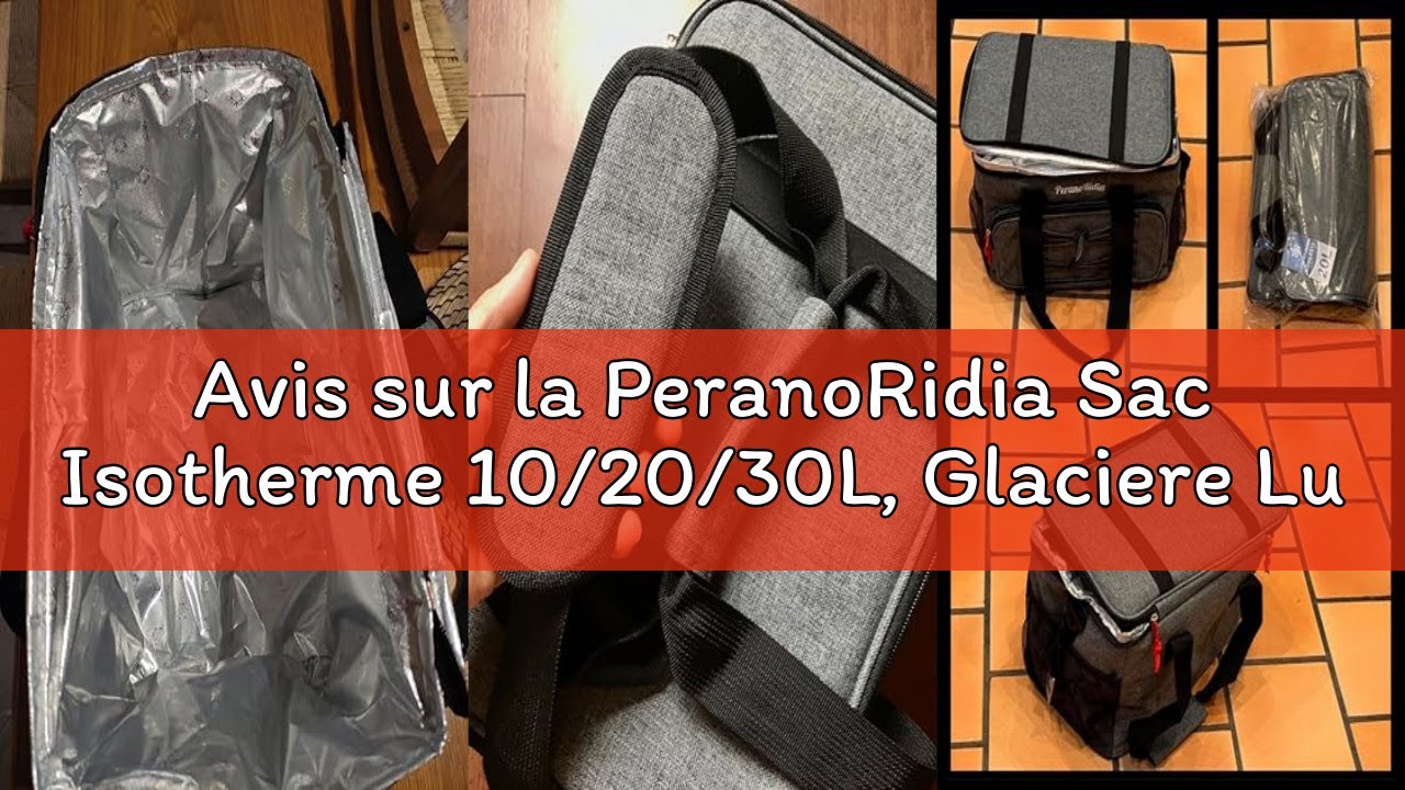 Avis sur la PeranoRidia Sac Isotherme 10/20/30L, Glaciere Lunch Box pour Hommes Femmes, Sac Repas Lu