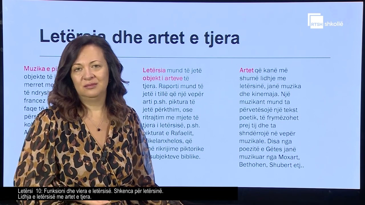 Funksioni dhe vlera e letërsisë, lidhja e letërsisë me artet e tjera | Letërsi  10