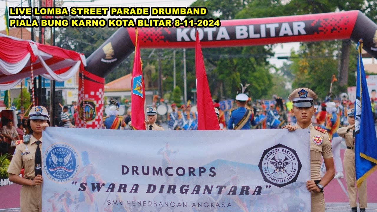 LIVE LOMBA STREET PARADE DRUMBAND PIALA BUNG KARNO KOTA BLITAR 8-11-2024