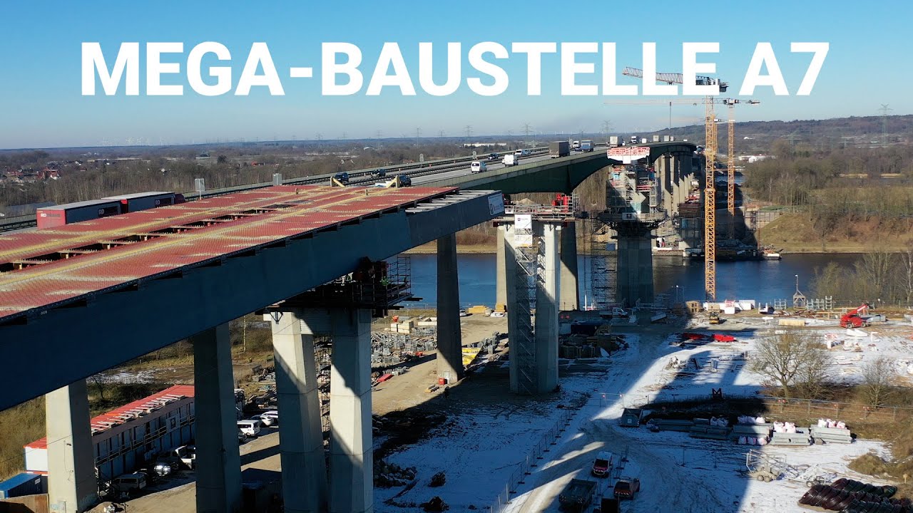 Mega-Baustelle an der A7: Brücken-Verschub im Videozeitraffer