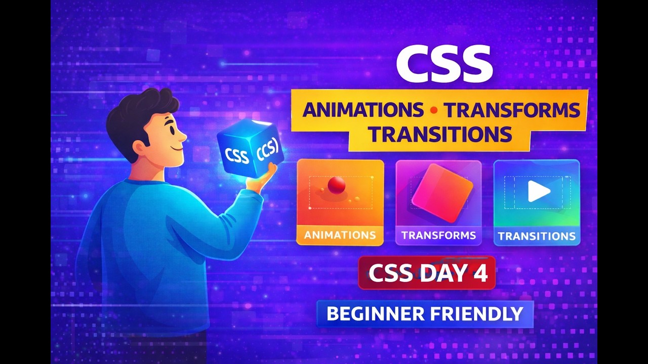 CSS Animation, Transform & Transition Explained | Beginner Tutorial Day 4