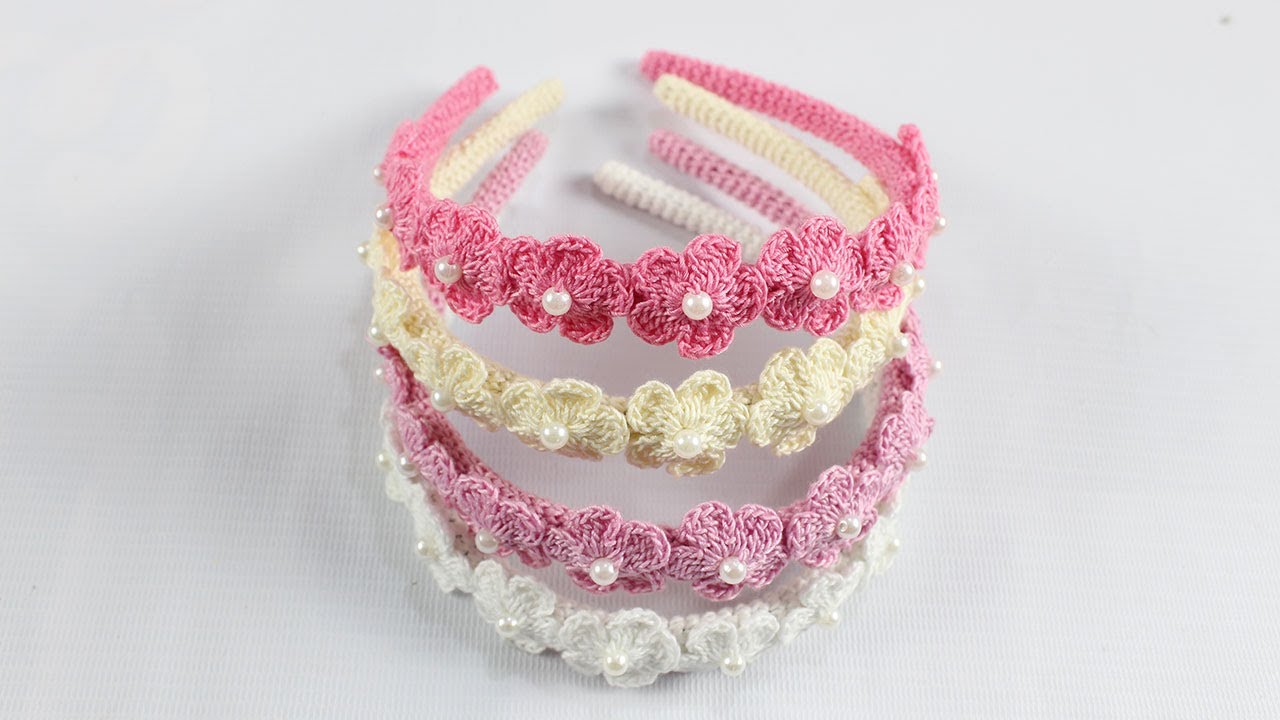 Crochet hairband tutorial। কুশিকাটার হেয়ার ব্যান্ড/কুরুশের বাচ্চাদের মাথার ব্যান্ড
