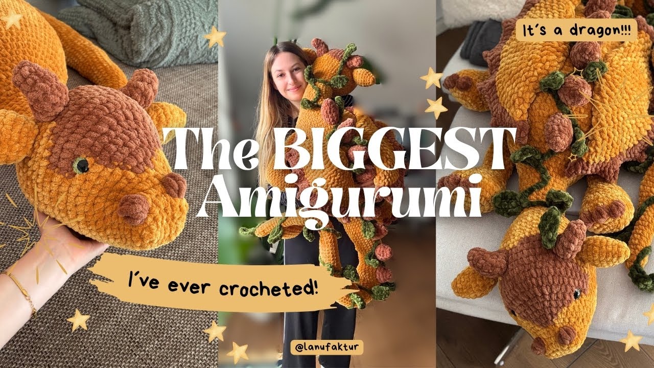 Ich habe den GRÖSSTEN Amigurumi-Drache gehäkelt, den ich je gemacht habe! 😱🐉