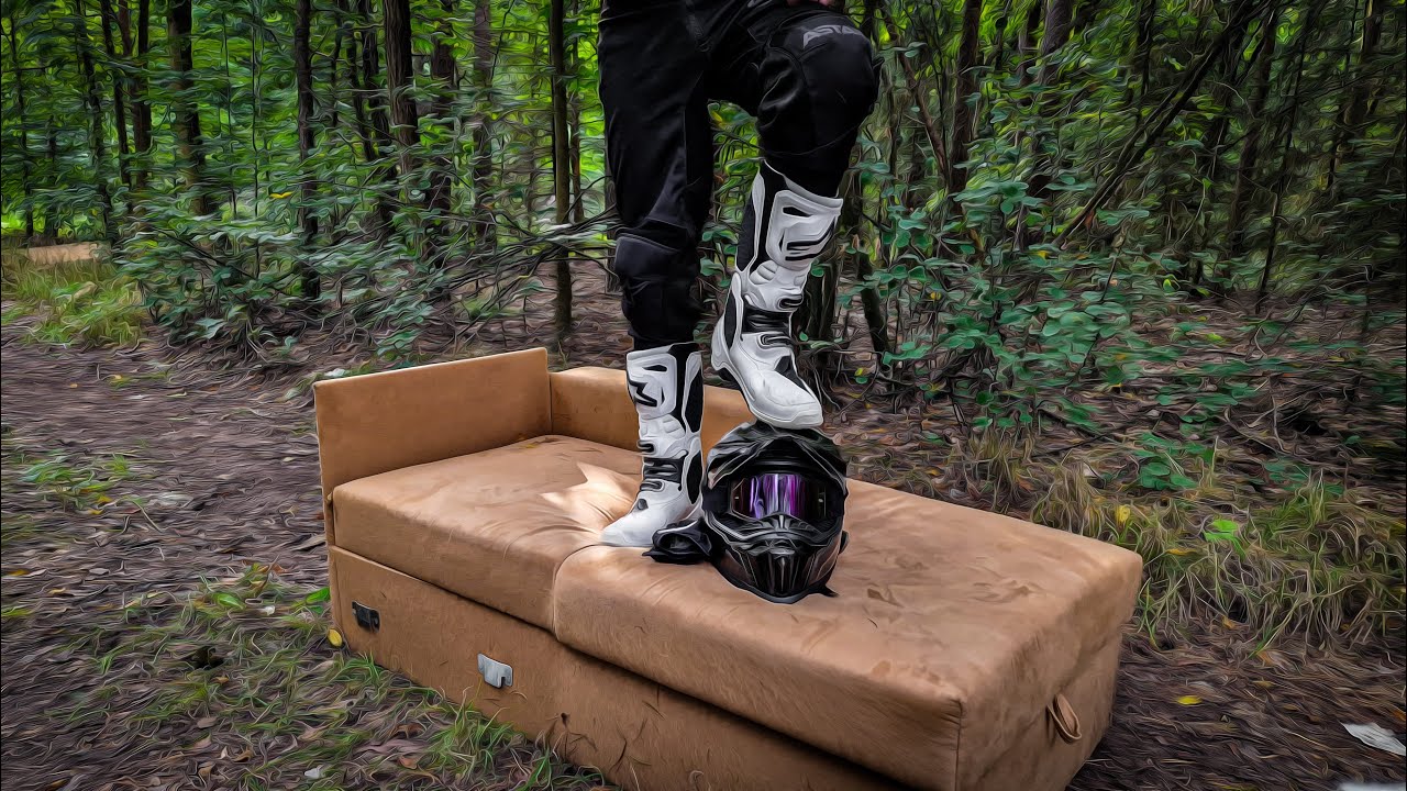 White Tech 10 found couch in forest