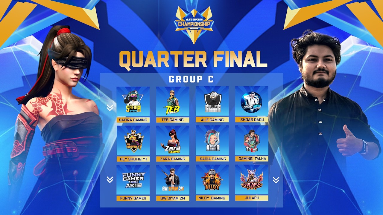 [🔴LIVE] VLIFE ESPORTS CHAMPIONSHIP SEASON-08 | QUARTER FINAL G-C | FREEFIRE @alifgaming007