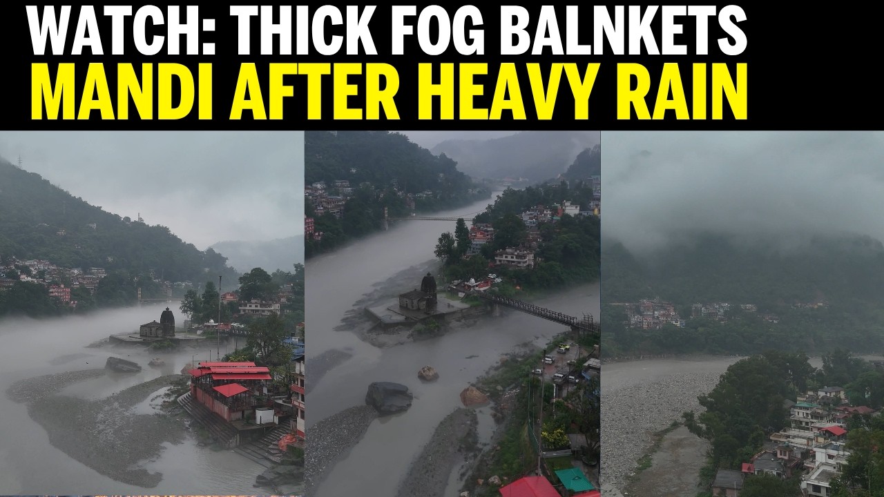 WATCH: Rain, Fog & Clouds Cover Mandi | Himachal Pradesh Weather Update | Exclusive Drone Footage
