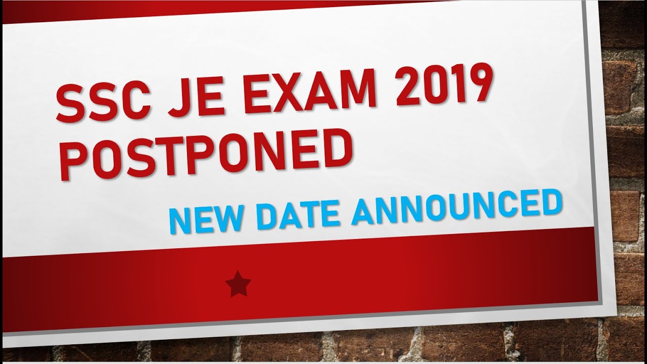 SSC JE 2019 Exam Postponed|Official Notice|New Exam Date Announced|IESGATEWiz