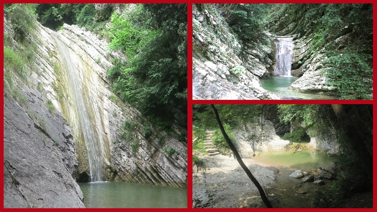 Die Wasserfälle von Tignale, Gardasee, Wasserfall Camminio Tignale, Cascata Tignale, Aer bei Limone