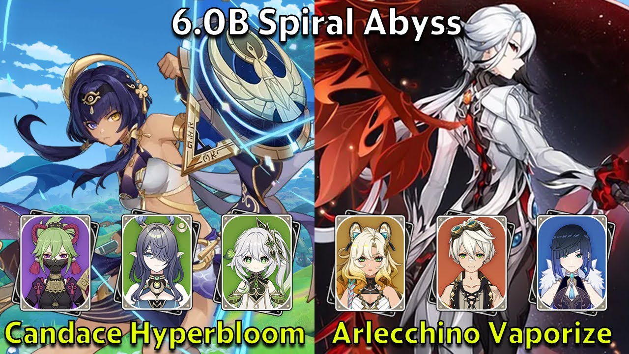 C6 Candace Hyperbloom и C2 Arlecchino Vaporize - Genshin Impact 6.0-6.1 Spiral Abyss Full Clear