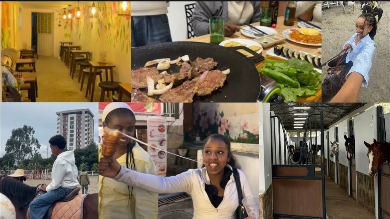 COME WITH US TO HORSE RIDING & KOREAN BBQ ||fun day out|| #addisababa #explore #dayinthelife #vlog 