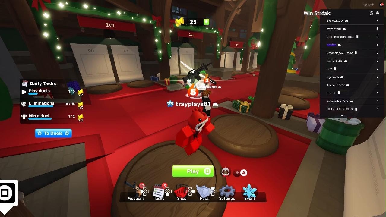 Playing Roblox rivals.