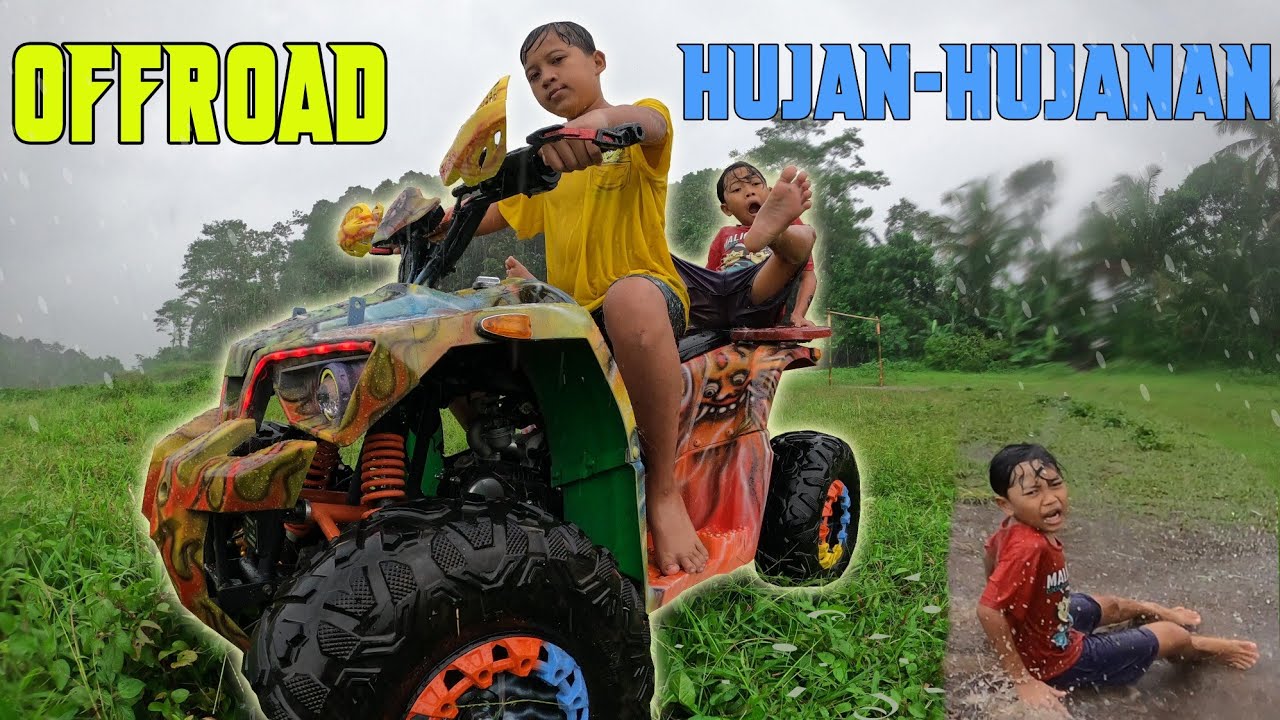 offroad pakai atv adit, ditdim hujan hujanan seru banget.