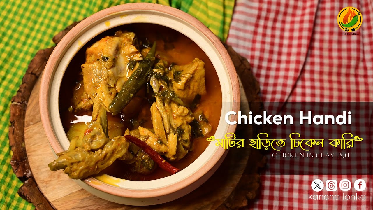 Chicken Handi recipe | মাটির হাড়িতে চিকেন কারি | chicken handi in clay pot recipe