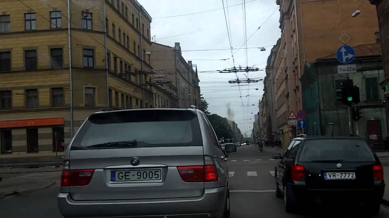 Латвия: Driving in Riga pt.1 26/08/2012 (timelapse 4x)