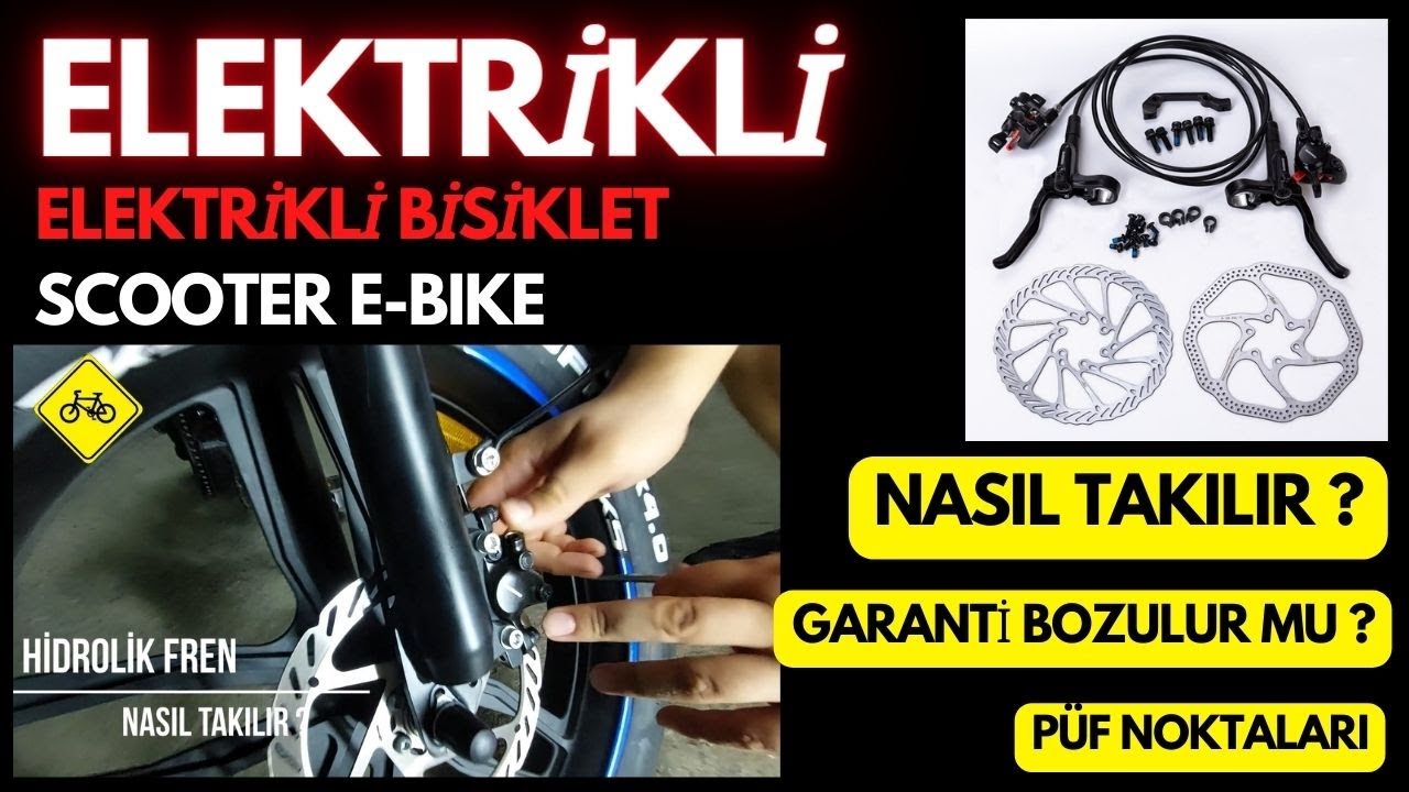 Elektrikli Bisiklet Hidrolik Fren Montajı, / Tüm Elektrikli Bisikletlere Takılır, /