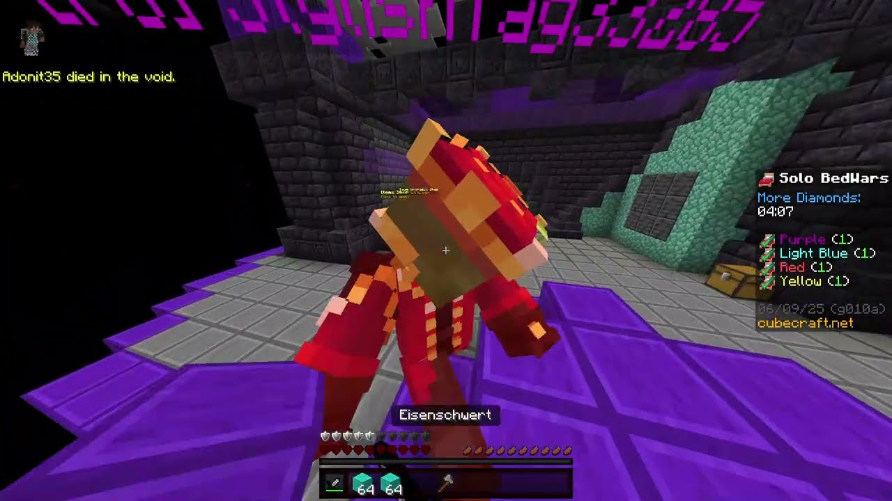 CubeCraft Solo Bedwars 3 wins!
