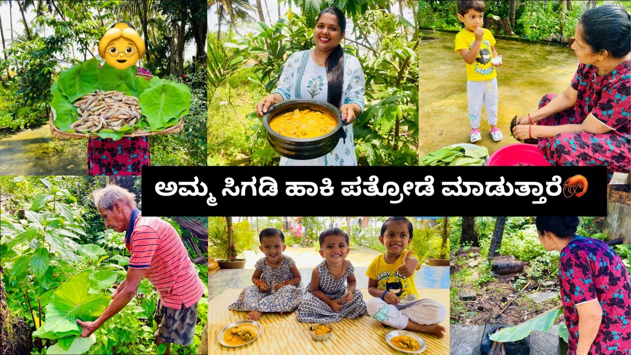 🦐ಸಿಗಡಿ ಹಾಕಿ ಪತ್ರೋಡೆ ಮಾಡಿದರೆ ತುಂಬ taste ಅಮ್ಮನ ಸ್ಪೇಷಲ್ ಅಡುಗೆ😋। Traditional Colocassia Pathrode