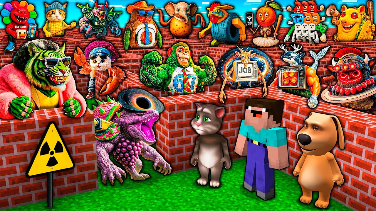 SURVIVAL in SECRET MAZE of ITALIAN MEMES - TUNG TUNG SAHUR - SIX SEVEN MINECRAFT Animation Gameplay