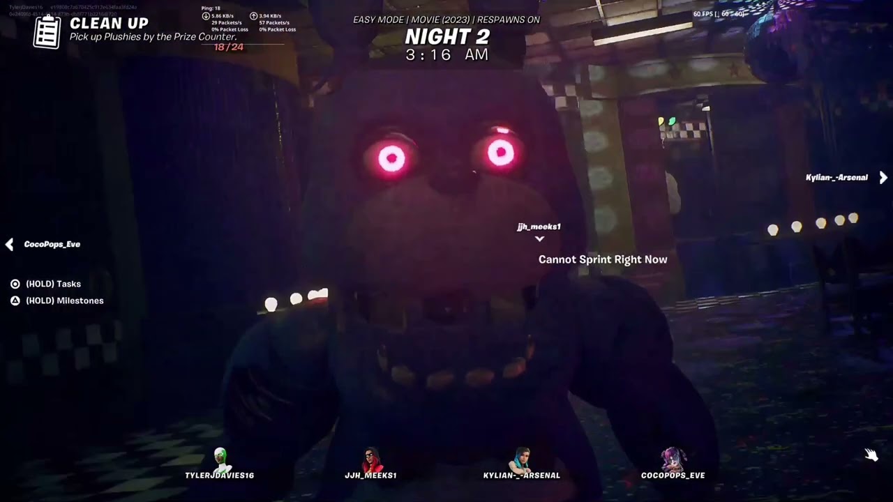 Playing five nights at Freddy&rsquo;s night shift survival on Fortnite!