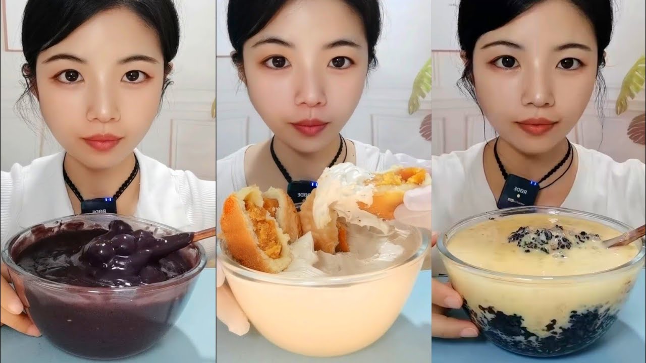 ASMR BOWL OF YOGURT (CHOCO, VANILLA CREAM CAKE)🍰MUKBANG SOUNDS 크림 케이크#cake#chinese#mukbang#asmr#fypシ