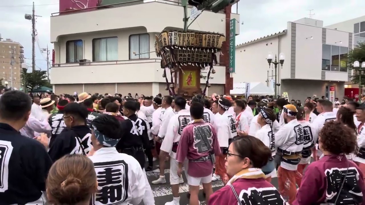 伊勢崎まつり.豊名會神輿渡御.揉み合いの中喧嘩発生.2024.9.29. #伊勢崎まつり