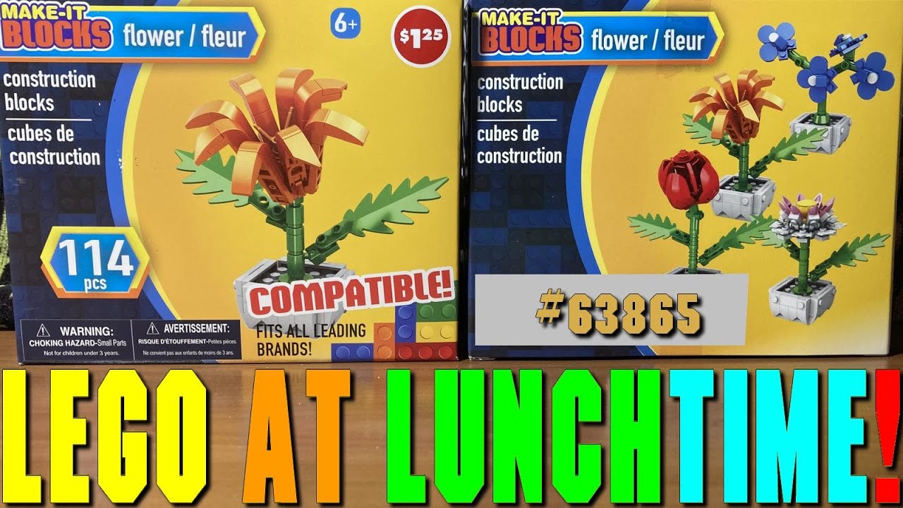 Lego At Lunchtime! Make-It-Blocks Flower Set #63865, 114 pcs Orange! Flowers on Friday!