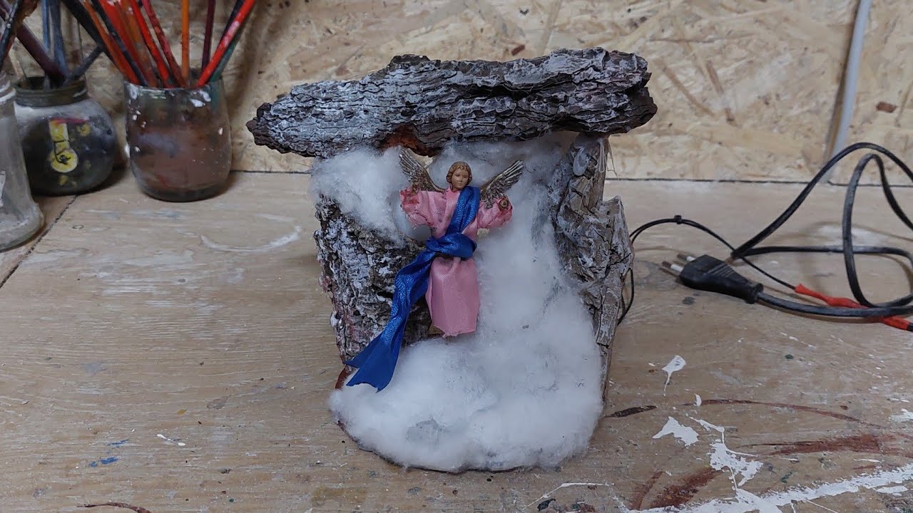 Realizzazione angelo in movimento per il presepe .