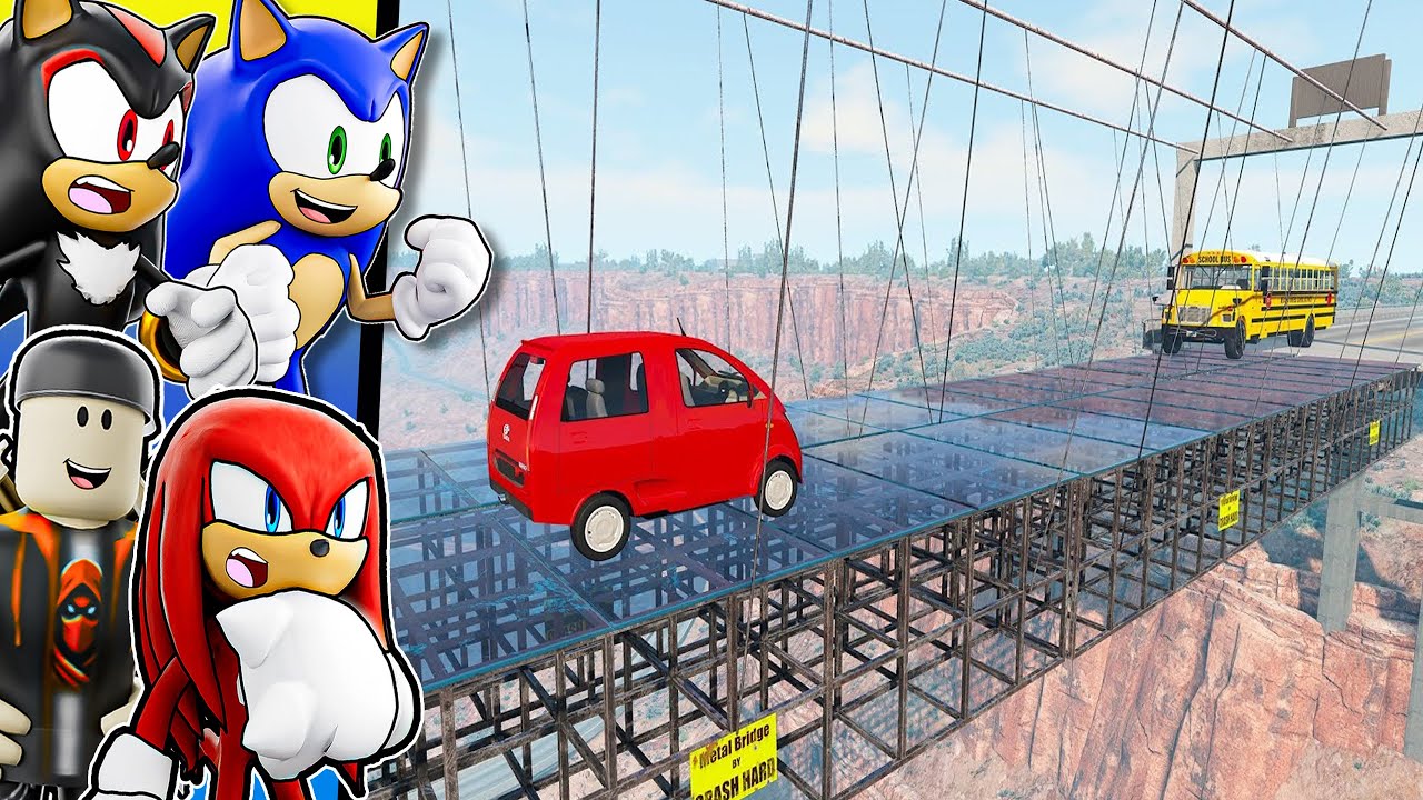Cars Vs GIANT Glass Bridge! (BeamNG.Drive)