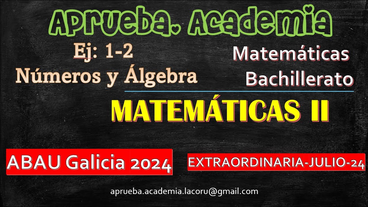 Ejercicios Álgebra-Matemáticas II- Abau Extraordinaria-Galicia 2024