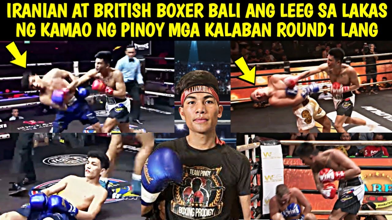 Iranian At British Boxer Bali Ang Leeg Sa Lakas Ng Suntok Ng Pinoy Mga Kalaban Round1 Lang