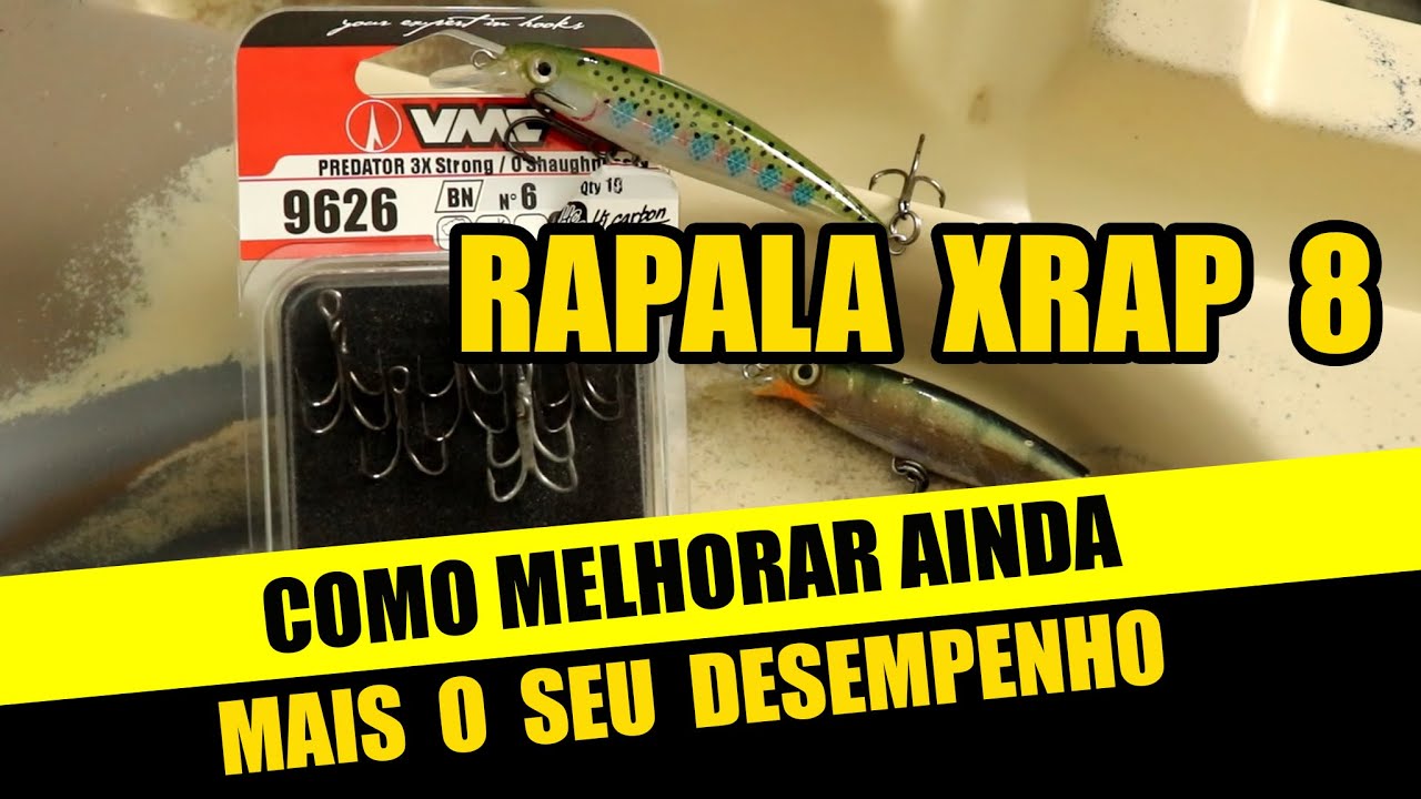 ISCA RAPALA X RAP 8 - melhore o desempenho dessa excelente ISCA ARTIFICIAL de meia &aacute;gua.