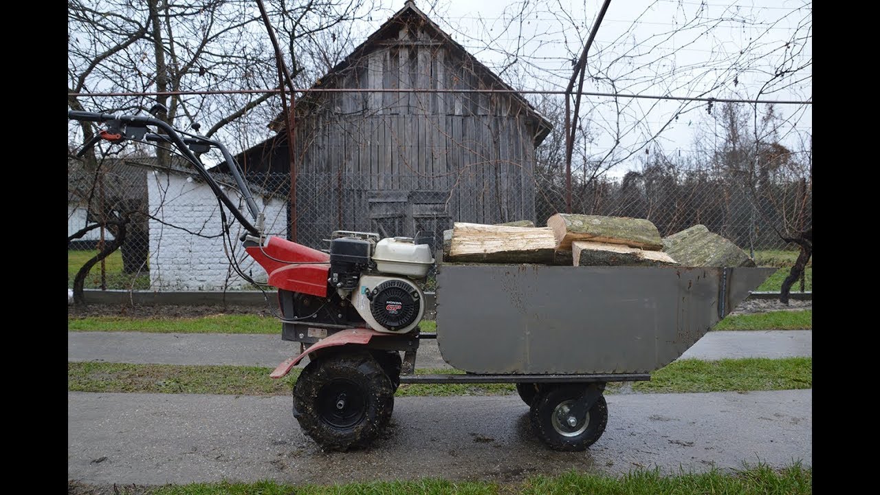 Homemade TRAILER For MOTOCULTIVATOR ! (MOTO WHEELBARROW)