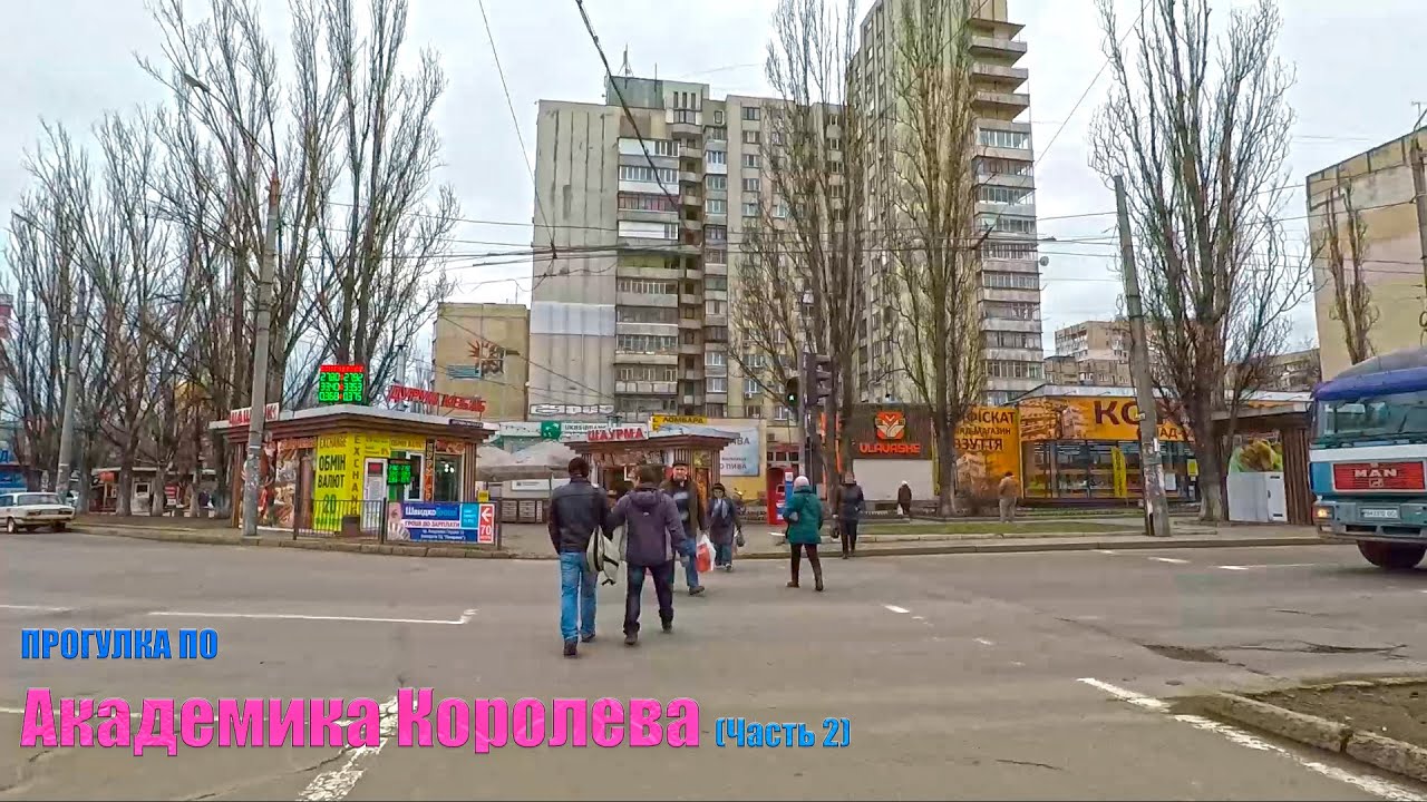 Прогулка по улице Академика Королева. Рынок 
