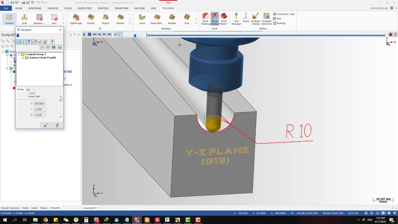Mẹo vặt mastercam: Xuất lệnh nội suy cung tròn G02&G03 trong mặt phẳng XZ, YZ