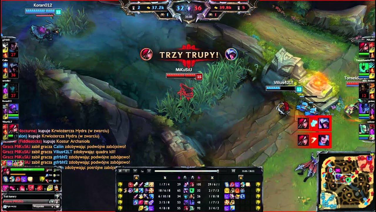 Penta Kill Katarina 1vs5 - League of Legends