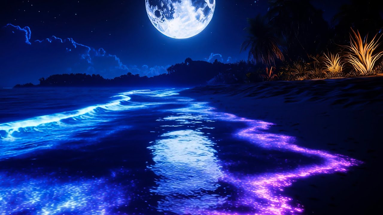 Dark Screen Ocean Waves | Nighttime Ambience