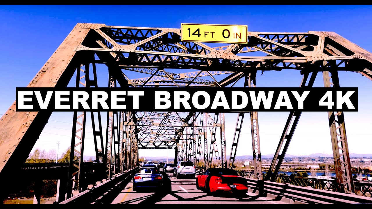 Everett Broadway, Washington  - Drive 4K