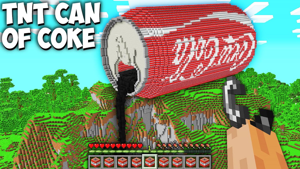 What if Activate a COCA-COLA CAN OF TNT in Minecraft ??? TNT Explosion Endless World !!!