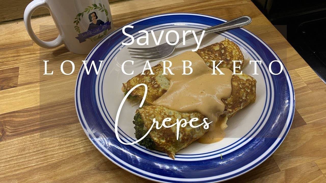 Low Carb Keto Recipe: Savory Crepes (Chicken Broccoli Cheese Crepe)