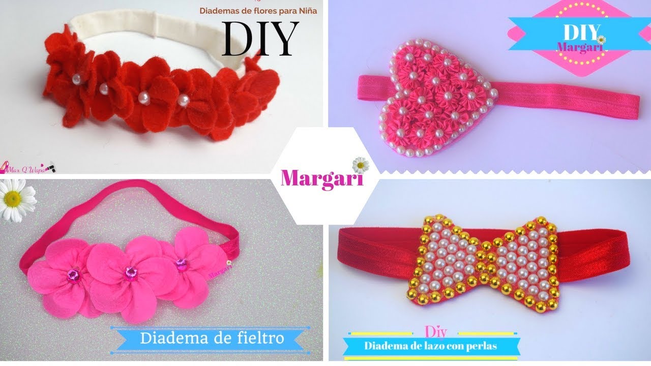 Diademas de fieltro para niñas 4 ideas 💖| Margari