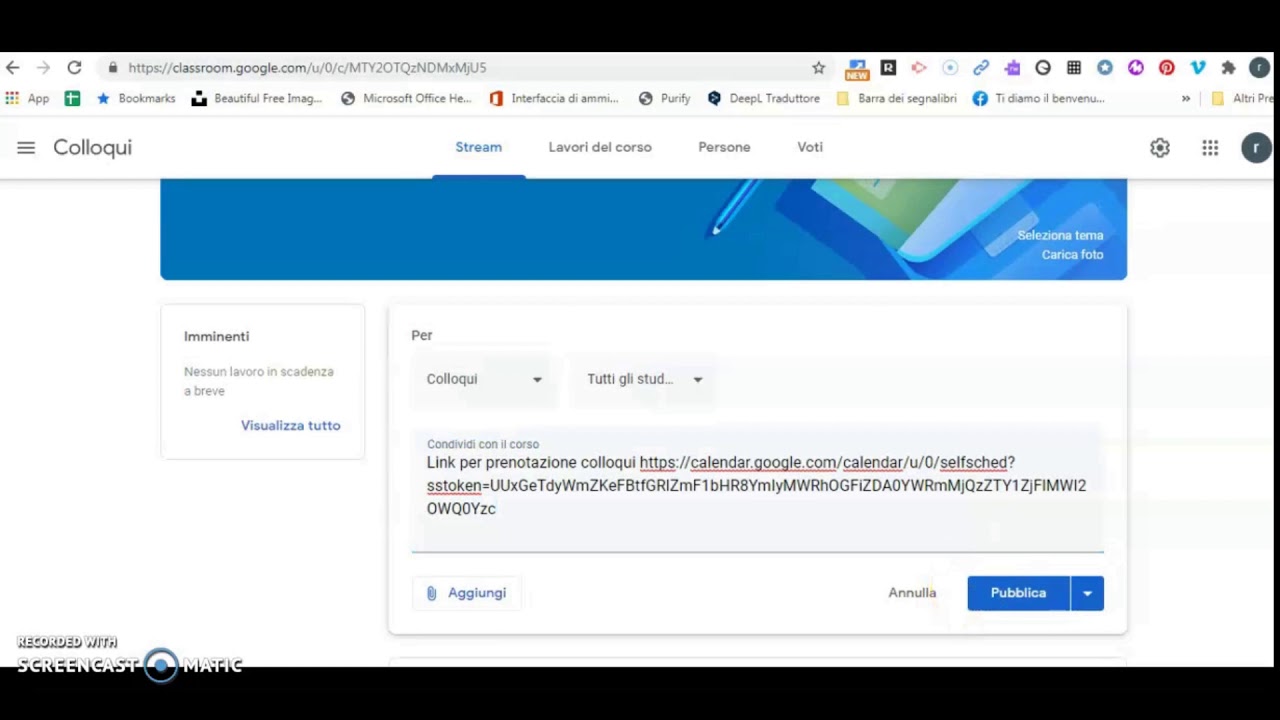 Come organizzare i colloqui con i genitori usando Calendar e Meet
