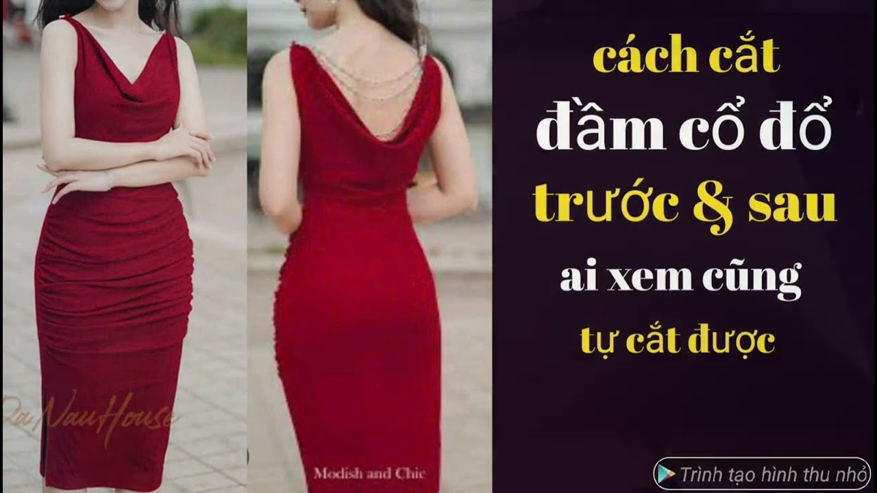 561✅ c&aacute;ch cắt đầm cổ đổ trước & sau c&ocirc;ng thức si&ecirc;u dễ ai xem cũng tự cắt được
