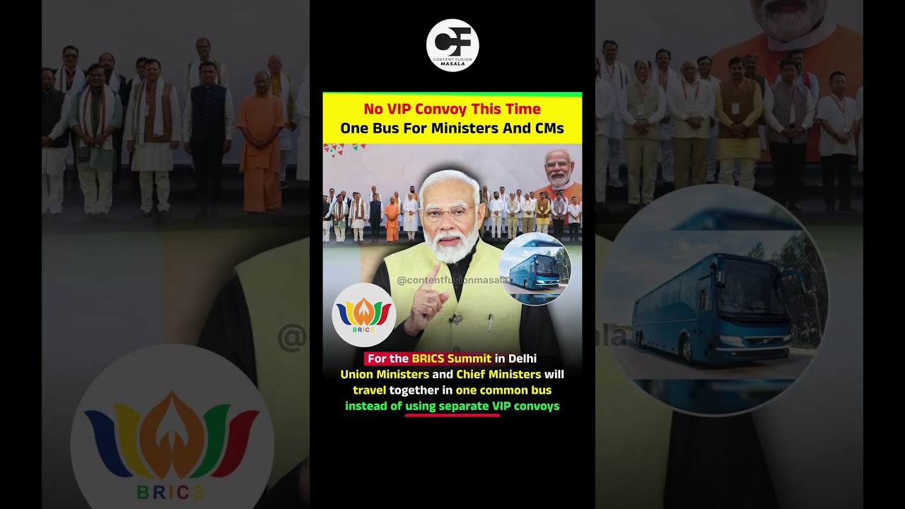 No VIP Convoy This Time One Bus For Ministers And CMs. #vip #ministers #viral