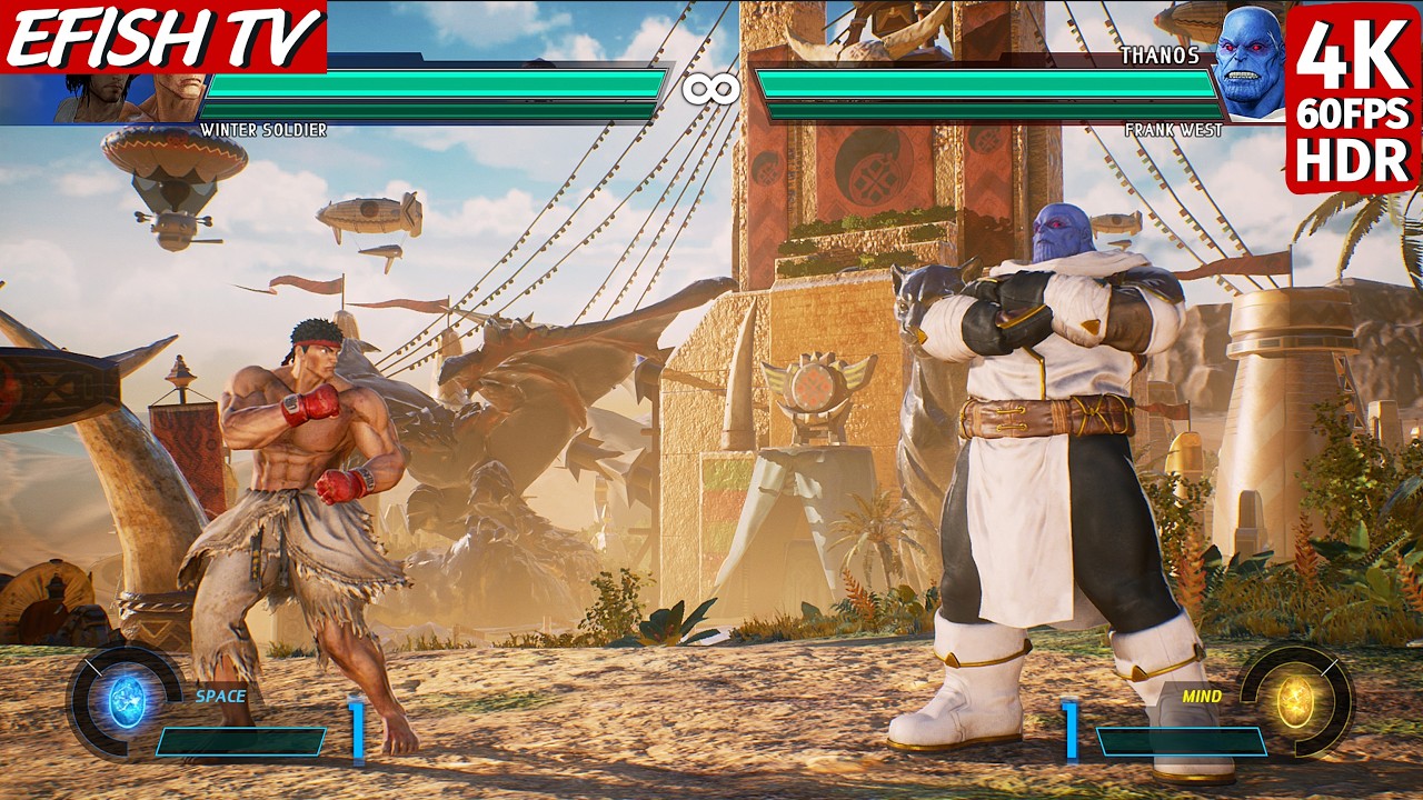 Ryu & Winter Soldier vs Thanos & Frank West (Hardest AI) - Marvel vs Capcom: Infinite