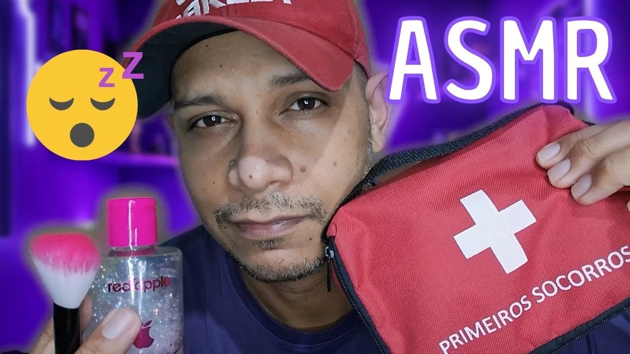 ASMR PARA DORMIR 😴 LIMPANDO SEU ROSTO E CUIDANDO DO SEU MACHUCADO -  ATENÇÃO PESSOAL 