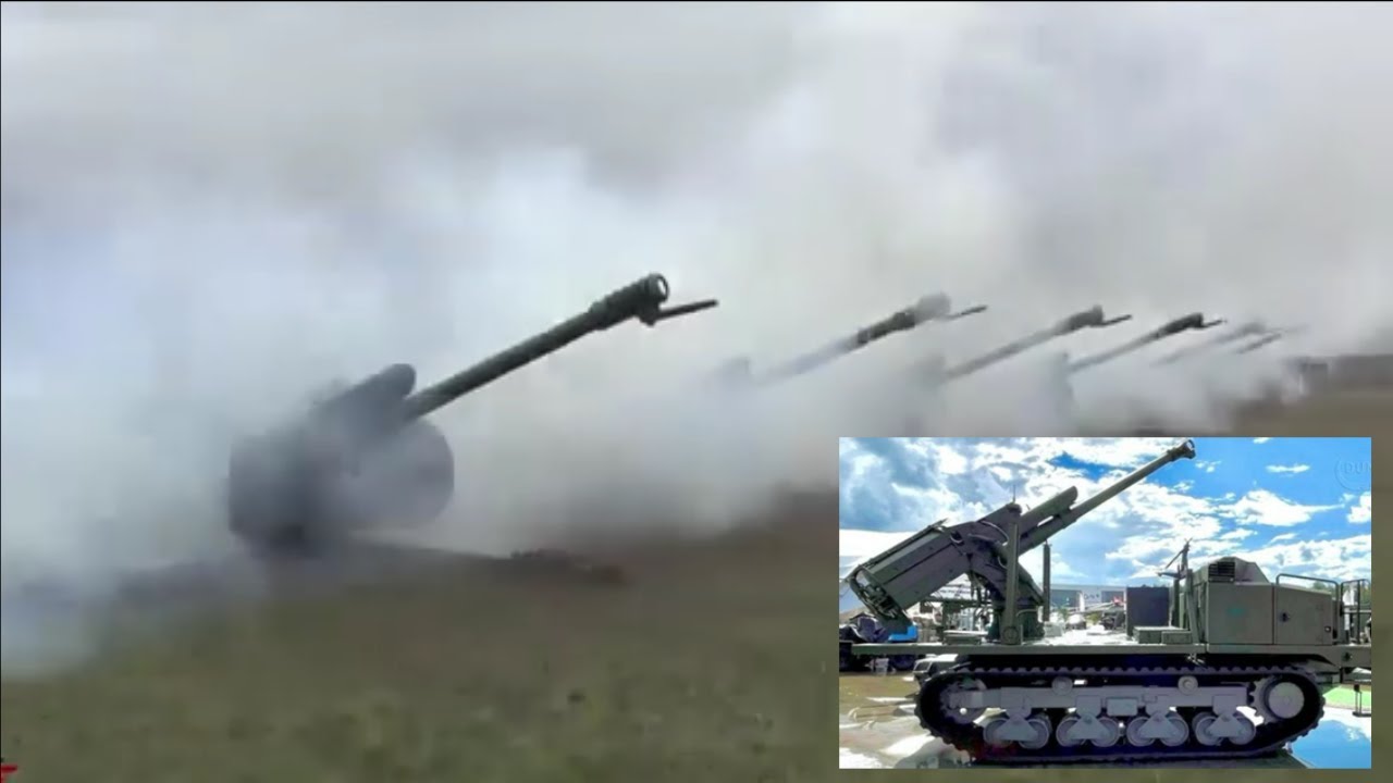 Russia shows test firing of a prototype of its new 122 mm Klever unmanned howitzer