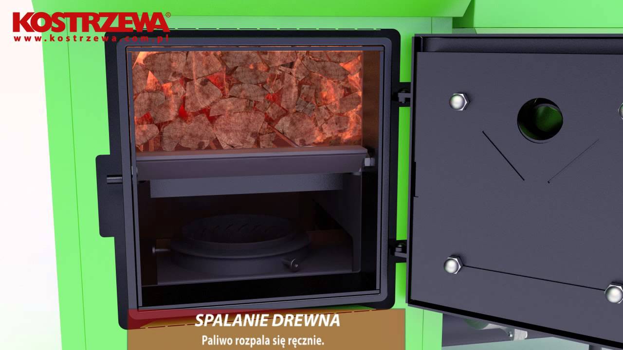KOCIOŁ NA PELLET, GROSZEK WĘGLOWY, DREWNO KOSTRZEWA PELLETS FUZZY LOGIC