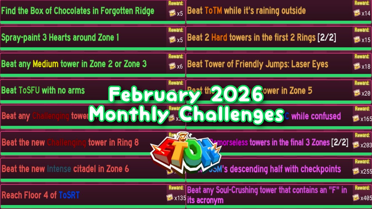 Eternal Towers of Hell | EToH - February 2026 Monthly Challenges