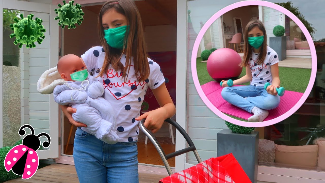 RUTINA DE CUARENTENA con MI BEBE REBORN 👶 SALIMOS de CASA y VAMOS AL SUPERMERCADO!!